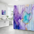 thumbnail image 2 of Purple Marble Shower Curtain Ombre Art Abstract Blue Gold Violet Modern MidCentury Colorful Elegant Decor with Hooks 70"x70 of Glamour to Your Bathroom, 2 of 5