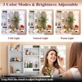 thumbnail image 3 of Teousev Makeup Desk Vanity Table with Sliding Mirror, 10 LED Lights & Stool, Dressing Table with 6 Drawers, Shelves, White, 3 of 8