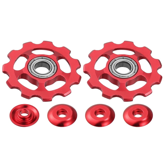 Polea de Desviador Trasero para Bicicleta 11T 2uds rojo Unique Bargains