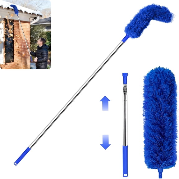 ACDANC Gutter Cleaning Tool from Ground - Adjustable Gutter Cleaner Tools | No Ladder Needed Rain Gutter Gutter Cleaning Tool Easy Remove Leaves and Debris Under Gutter Hangers