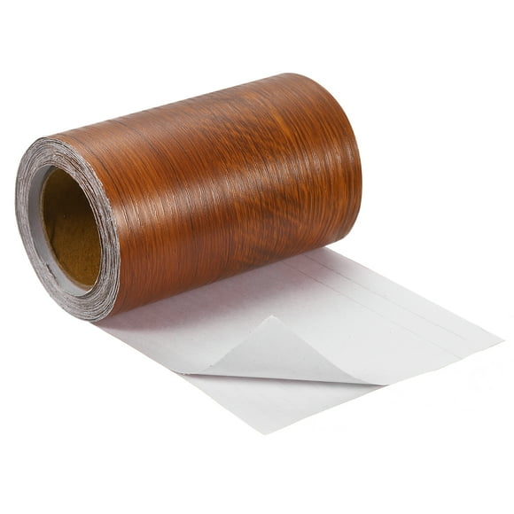 Unique Bargains Wood Grain Tape 4'x33 Ft Self Adhesive Wood Grain Repair Patch for Baseboards Floor Repair Red Cedar