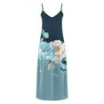 thumbnail image 5 of Viikei Womens Dresses Clearance,Summer Dresses for Women 2025,Fashion Women Summer Casual Solid V-Neck Camis Sleeveless Long Dress Blue XXL, 5 of 5