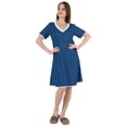 thumbnail image 5 of Inkmeso Solid Nightgown Dress For Women Nightwear Lace short sleeve Loungewear Tunic, 5 of 7