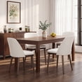 thumbnail image 4 of Modern Upholstered Dining Chairs Set of 2 — Fabric Padded Side Chairs with Solid Wood Legs for Kitchens and Dining Rooms, Beige, 4 of 11