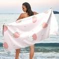 thumbnail image 6 of Cute Cat Hug Strawberry Beach Towel Fast Drying Camping Towels Sand Free Beach Blanket Soft Absorbent Travel Sport Towel for Gym Bath Shower Swimming 31" x 71" Washcloth Gift, 6 of 7