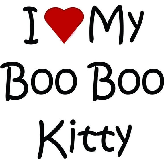 Girls I Love my Boo Boo Kitty Cute Pets Wall Decal Decoration Adorable I Love my Boo Boo Kitty Typography Lasts Years and Easily Removable - Size: 10 In(W) x 10 In(H)