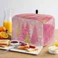 thumbnail image 2 of Toaster Cover 2 Slice, Pink Christmas Tree Dustproof Bakeware Oven Protector with Top Hook, Pink Golden Xmas Tree Snowflake Winter Waterproof Small Kitchen Appliance Toasters Dust Cover, 12"x7.5"x8", 2 of 9