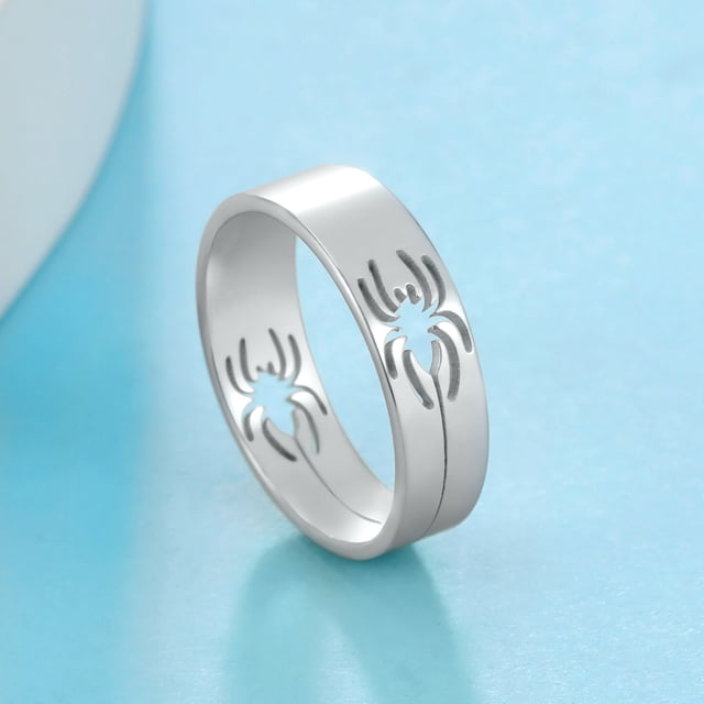 1 Pieza De Anillos De Araña Ahuecados Para Hombre, Anillo De Acero Inoxidable, Anillo Punk Hip Hop, Regalo De Joyería De Fiesta