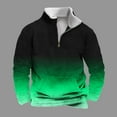 thumbnail image 2 of zfwon Mens Long Sleeve Sweatshirts Oversized Gradient Stand Collar Pullover 1/4 Zip Jumpers Casual Sports Sweatshirts Fleece Pullover Lightweight Sports Leisure Tops, 2 of 4