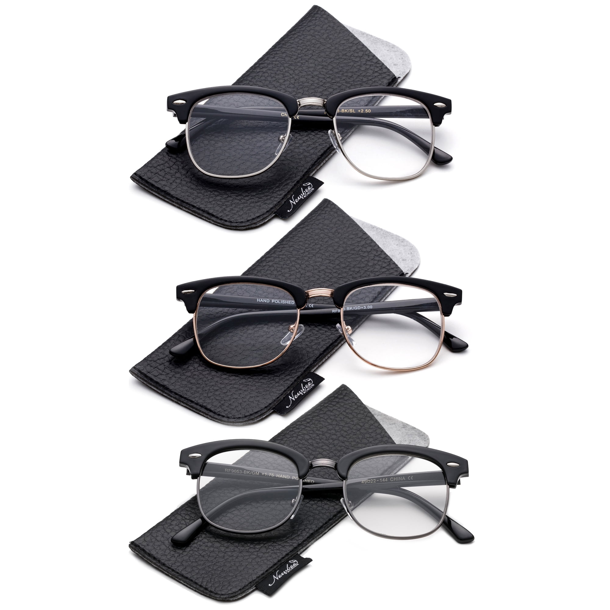 Classic Half Frame Clear Lens Glasses Non Prescription Eyeglasses for Men & for Women