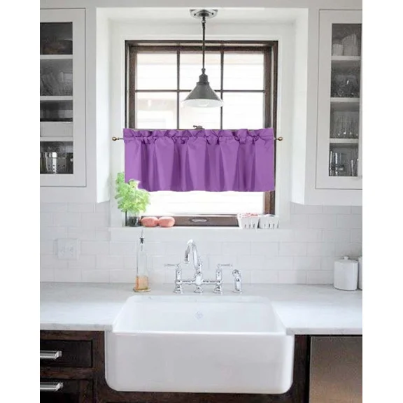 Blackout Window Valance 1PC Lined Foam Microfiber, Rod Pocket RS9
