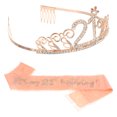 thumbnail image 3 of 2 diademas con forma de corona y faja con estampado de letras para fiesta de cumpleaños, decoración para niña, 3 of 8