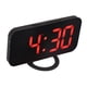 thumbnail image 3 of Reloj con espejo digital Regulable Puerto de cargador USB dual Reloj despertador electrónico LED con función de repetición para dormitorio Oficina Cuerpo negro Fuente roja, 3 of 14