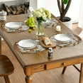 thumbnail image 2 of Round Placemats Set of 4,Hemp Cloth Table mats, 14 inch, Washable Fabric Dining Placemat (Beige,C), 2 of 5