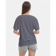 thumbnail image 3 of Women's V Neck Tunic Tops Short Sleeve T Shirts with Side Shirring Ruched Blouse Shirts, 3 of 4