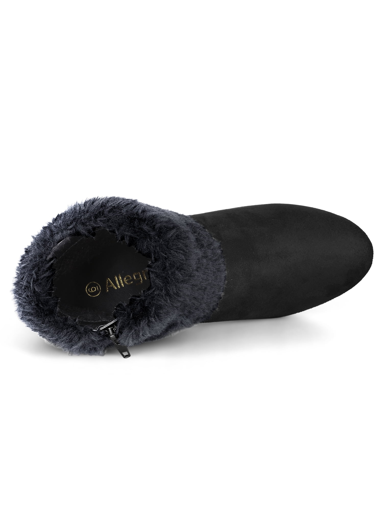 Women's Faux Fur Block Heel Round Toe Ankle Boots Black (Size 7) Women's Faux Fur Block Heel Round Toe Ankle Boots Black (Size 7)