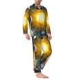 thumbnail image 2 of Salouo Space Planet Print Button-Front Long Sleeve Pajama Set for Men, Soft 2Pjs Men's Long Sleeve Sleepwear-Large, 2 of 7