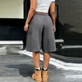 thumbnail image 6 of Resicozy Womens Wide Leg Sweat Bermuda Shorts Drawstring Elastic Waist Hem Casual Lounge Shorts with Pockets Gray XL, 6 of 6