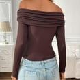 thumbnail image 5 of Generic Women Long Sleeve Shirts Off Shoulder Tops Going Out Crop Sexy Slim Fitted Y2K Fall Outfits 2025 Fashion Clothes, 5 of 5
