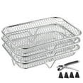 thumbnail image 2 of Stainless Steel Air Fryer Racks Stackable 3 Tier Cooling Racks with Tong for Air Fryer Oven Dehydrator Multi Layer Cooking Baking and Roasting Accessories for Home Commercial Use, 2 of 8