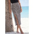 thumbnail image 6 of LASCANA Women's Ruched Slit Midi Skirt Ruching, 6 of 6
