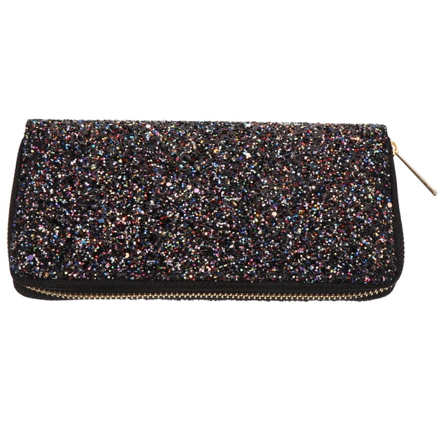 Miangastore 1 Pcs Portefeuille pour Femme Noir en Polyester Organisateur de Rangement pour Billets