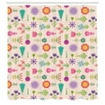 thumbnail image 3 of Ambesonne Floral Shower Curtain, Flat Design Colorful Flowers, 69"Wx75"L, Pale Peach and Multicolor, 3 of 5