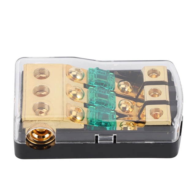 Caja portafusibles de potencia de Audio, 1 en 3 salidas, 0/4 AWG a 4/8 AWG, con minifusibles de 60A para automóviles y barcos