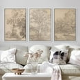 thumbnail image 2 of 3 Pieces Oak Tree Sketch Forest Posters Prints Canvas Painting Vintage Pictures Framed Artwork for Organic Farmhouse Country Bedroom Decor with Wooden Inner Frame, 2 of 6