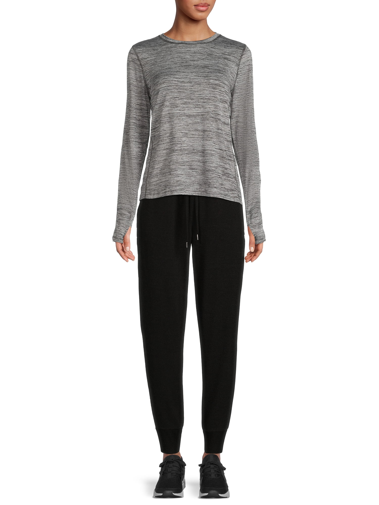 Athletic Works Women's Active Long Sleeve T-Shirt with Side Pocket, Sizes XS-XXL