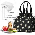thumbnail image 4 of Pioneer Flower Floral Print Pattern Drawstring Lunch Bag Women - Drawstring Lunch Bag Insulated for Work Office - Stain-Resistant Large Lunchbags for Women with Multi-Pockets, 4 of 6