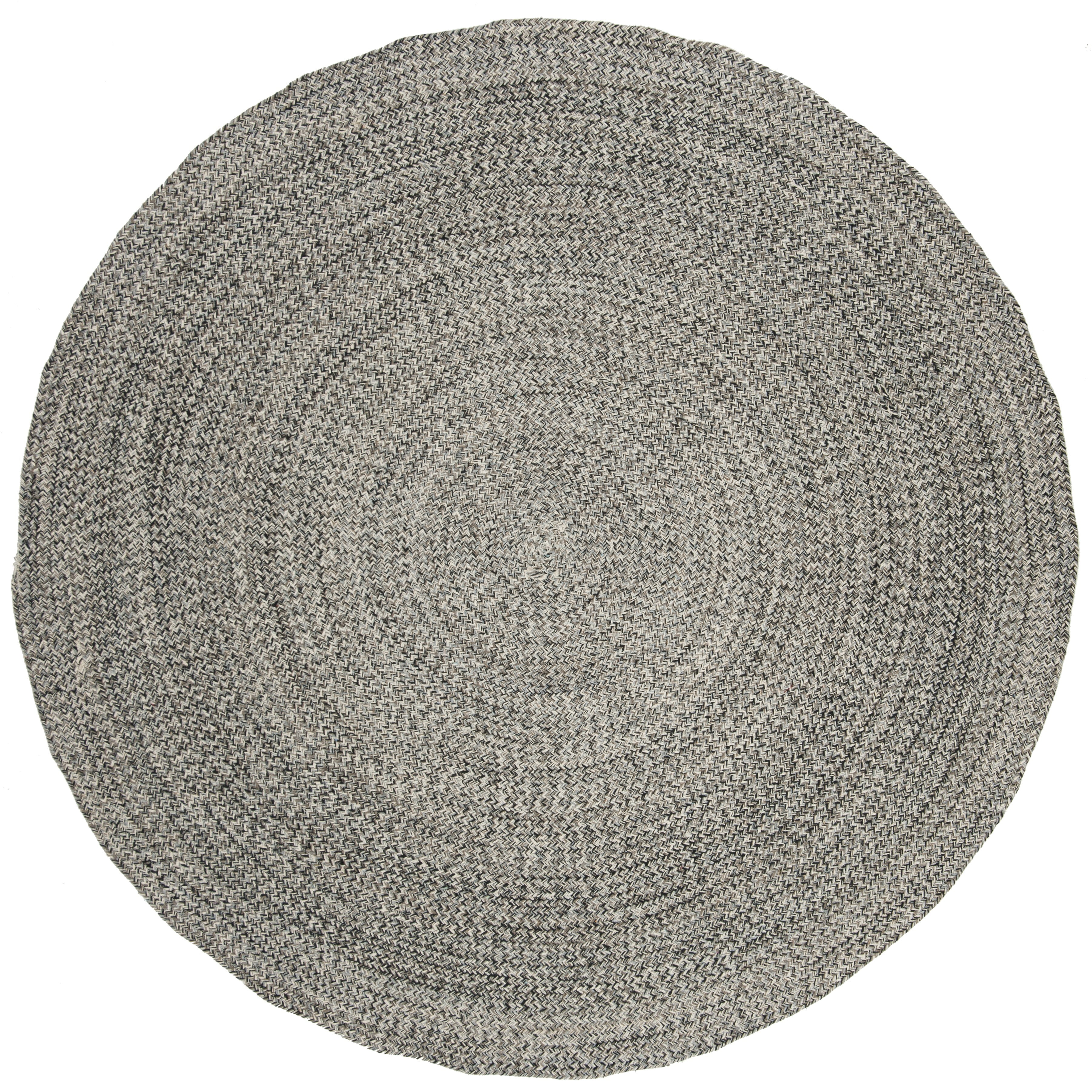 SAFAVIEH Braided Harmon Geometric Cotton Reversible Area Rug, Ivory/Steel Gray, 9' x 9' Round - Large - Coastal Design, Ivory & Steel Grey, Cotton, Hand Woven Pattern, Ideal for Entryway, Kitchen, Li