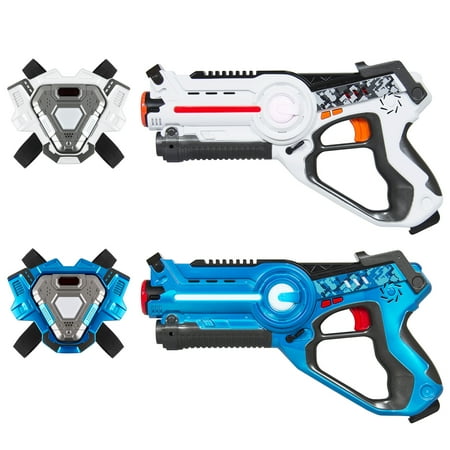 Best Choice Products Set of 2 Laser Tag Blasters with Vests and Multiplayer, Blue/White
