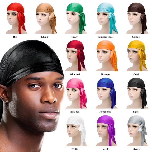 TELOLY 2026 New Silky Durags Long Tail for Women Men Satin Durag for 360 Wave for Hair Protection, Wave Training, Fashion, Sleep, Workouts