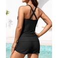 thumbnail image 2 of Traje de baño Tankini Tempt Me 2025 para mujer, negro, con pantalones cortos, talla S, 2 of 6