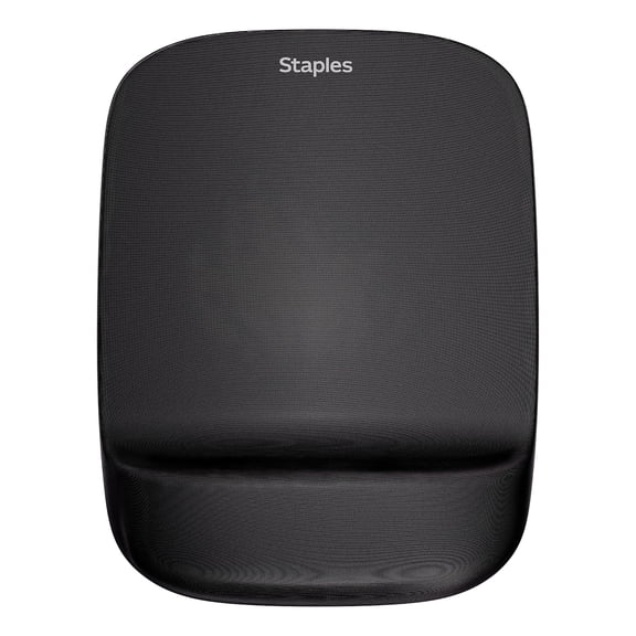 Staples TECH Foam Non-Skid Mouse Pad/Wrist Rest Combo Black (ST63286)