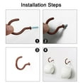 thumbnail image 6 of Uxcell 10pcs Cup Hooks 2" Vinyl Coated Screw-in Ceiling Wall Thread Hooks Brown, 6 of 6