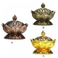 thumbnail image 6 of Chinese Lotus Cone Incense Burner Holder Flower Statue Censer Home Office Decor, 6 of 6