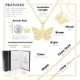 thumbnail image 2 of BEBERLINI Women Butterfly CZ Pendant Necklace Set 14K Gold Filled Cuban Chain Jewelry 20", 2 of 9