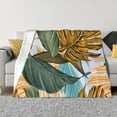 thumbnail image 1 of XMXT Throw Blanket, Yellow Tropical Jungle Print Machine Washable Blankets for Sofa, 40 x 30 inches Multicolor, 1 of 9