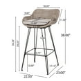 thumbnail image 3 of Pondway Outdoor Wicker and Iron Barstools with Cushion, Set of 2, Mixed Brown and Beige, 3 of 12