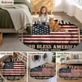 thumbnail image 6 of Independence Day Round Living Room Rugs 3.3 ft, 4th of July 250 Years Retro American Flag Red Stripe Washable Area Rug with Non-Slip Sturdy Edge Binding Round Front Door Mat Floor Carpet for Entryway, 6 of 9