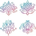 thumbnail image 2 of 8PCS 6.30" Lotus Pattern Window Decals Static Stained Glass Sliding Door Sticker Clings Anti-Collision Vinyl Film Bedroom Alert Decals for Prevent Stop Birds Dogs Pets Strikes, 2 of 8