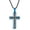 Black/Blue, variant on Lord's Prayer Spinner Cross Pendant Necklace Stainless Steel Jewelry, Gold