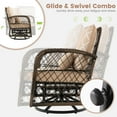 thumbnail image 2 of Gymax Set of 3 Wicker Swivel Rocker Set 2 Rocking Chairs w/Coffee Table, 2 of 5