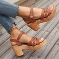 thumbnail image 7 of Bkhluea Women Braided Strap Block Heel Sandals Comfortable Footwear For Party Daily Casual Outdoor Activities, 7 of 7