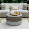 thumbnail image 2 of COSIEST Outdoor Lightweight Concrete Round Grey Coffee Table, 2 of 6