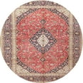 thumbnail image 1 of Ahgly Company Machine Washable Indoor Round Traditional Brown Area Rugs, 4' Round, 1 of 7