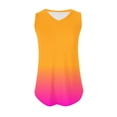 thumbnail image 6 of Long Tank Top for Women, Womens Vests Gradient Printed Tank Top Summer Oversized Vest Top Sleeveless V Neck T-Shirts Casual Loose Fit Blouses Longline Tunic Swing Cami Tops Size S-XXL, 6 of 7