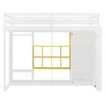 thumbnail image 5 of Harper & Bright Designs Twin Size Loft Bed with Wardrobe, Multifunctional Loft Beds Frame with Shelves and Cabinet for Bedroom, Yellow+White, 5 of 15